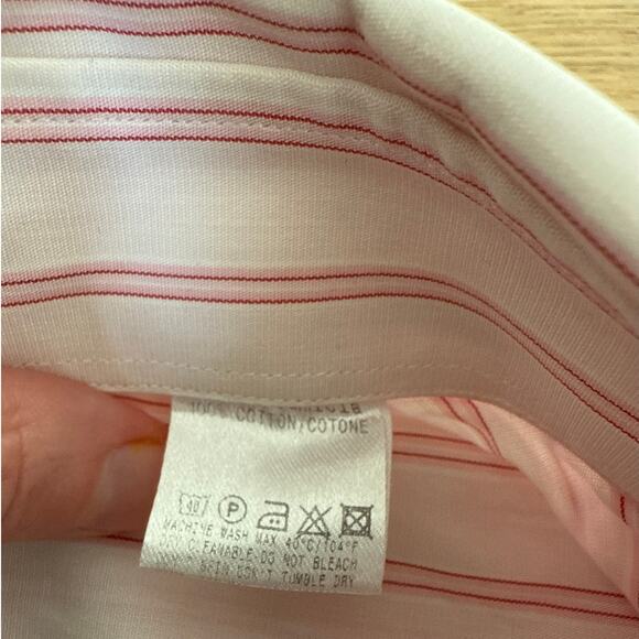 Gucci - Cut Off Hem Stripe Button Down Shirt in White & Pink - Picture 5 of 8